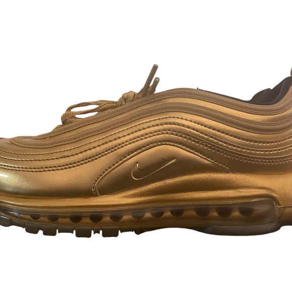Nike Air Max 97 QS Olympic Triple Gold Shoes CT4556-700 Men’s Size 7.5 - Picture 2 of 5